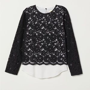H&M brand new lace black top